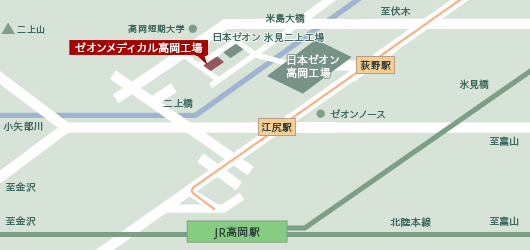 高岡工場　周辺地図