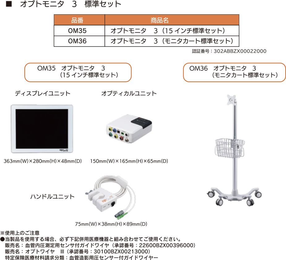 観血式血管内圧測定用モニタ OptoMonitor®3仕様